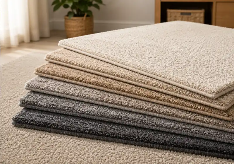 Quality carpet samples at Sandal Carpets showroom in Wakefield