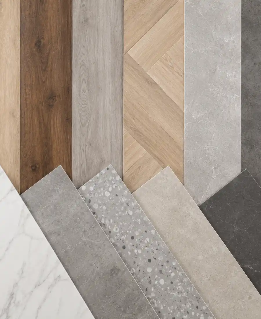 Modern kitchen with luxury vinyl tile flooring fitted by Sandal Carpets Wakefield