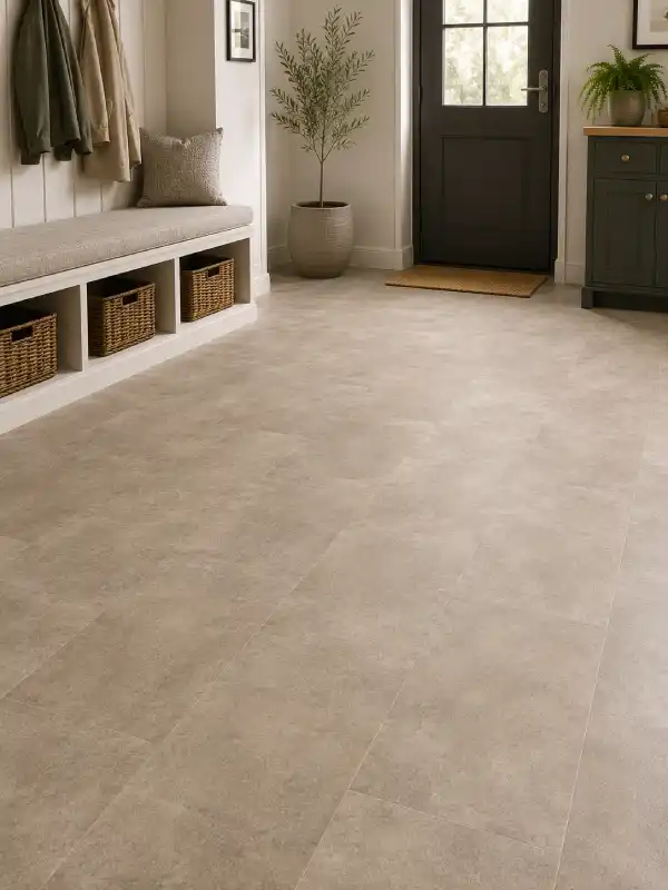 Vinyl flooring in a bright contemporary kitchen